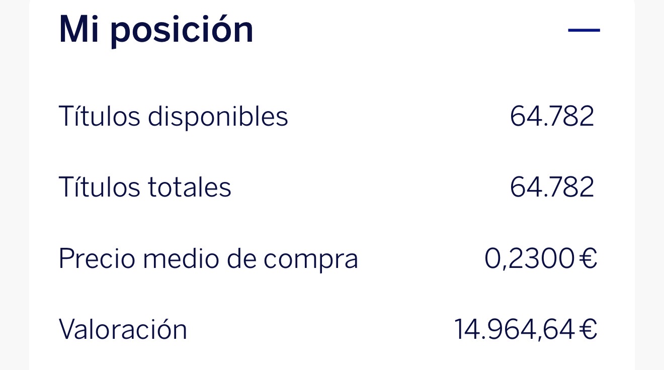 grafico de la accion Vanadi Coffee