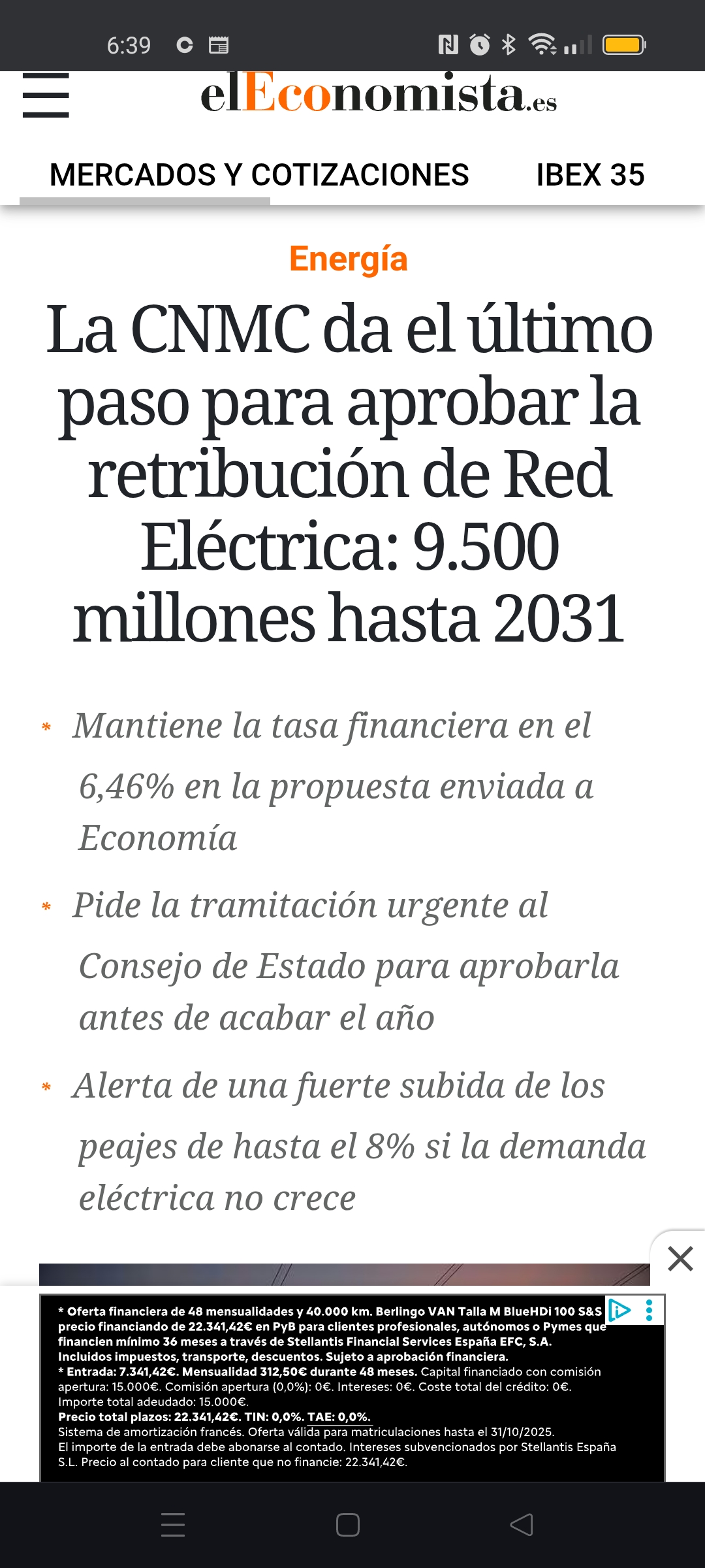 grafico de la accion Grupo Ezentis