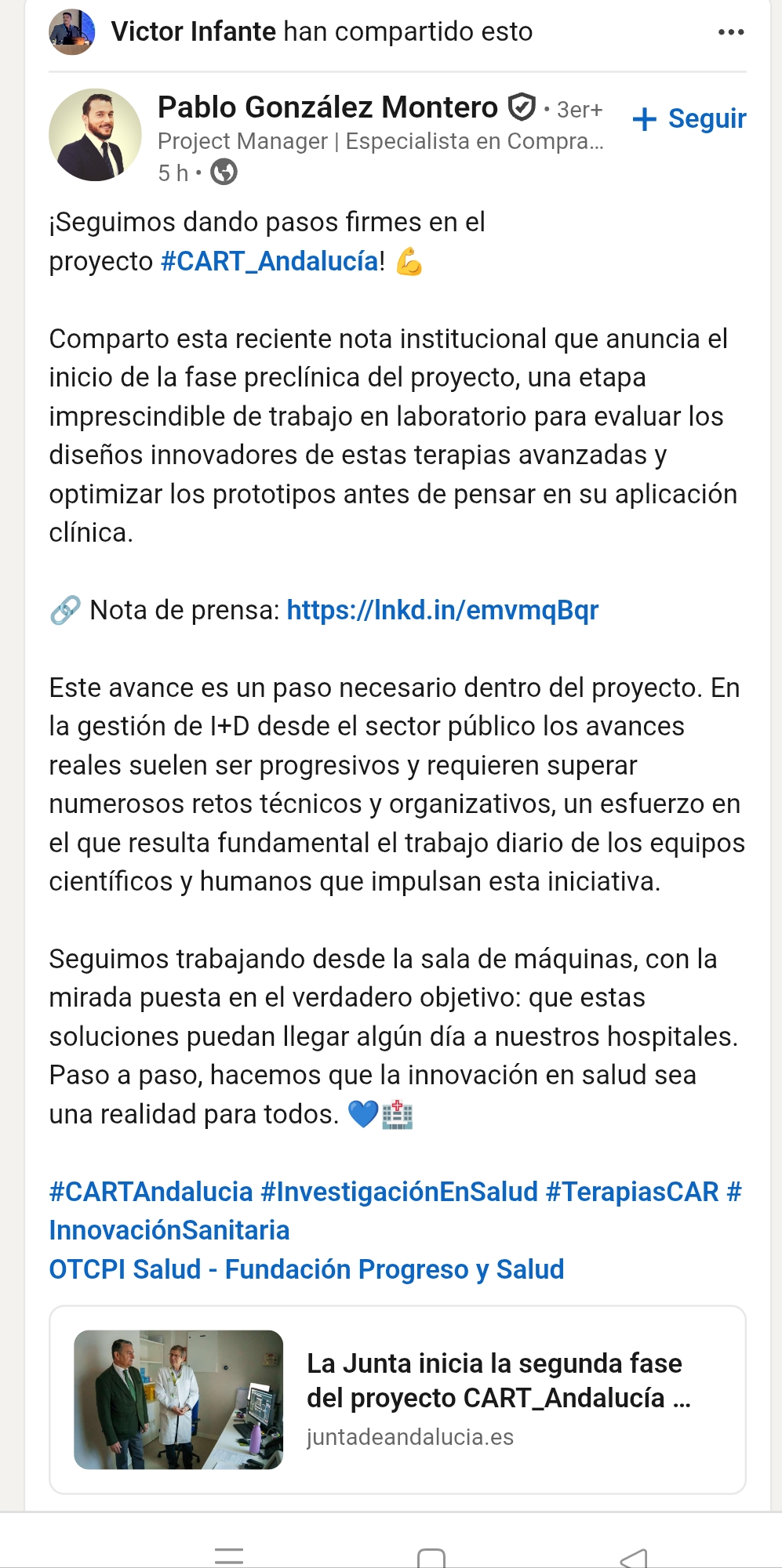 Infante compartiendo.