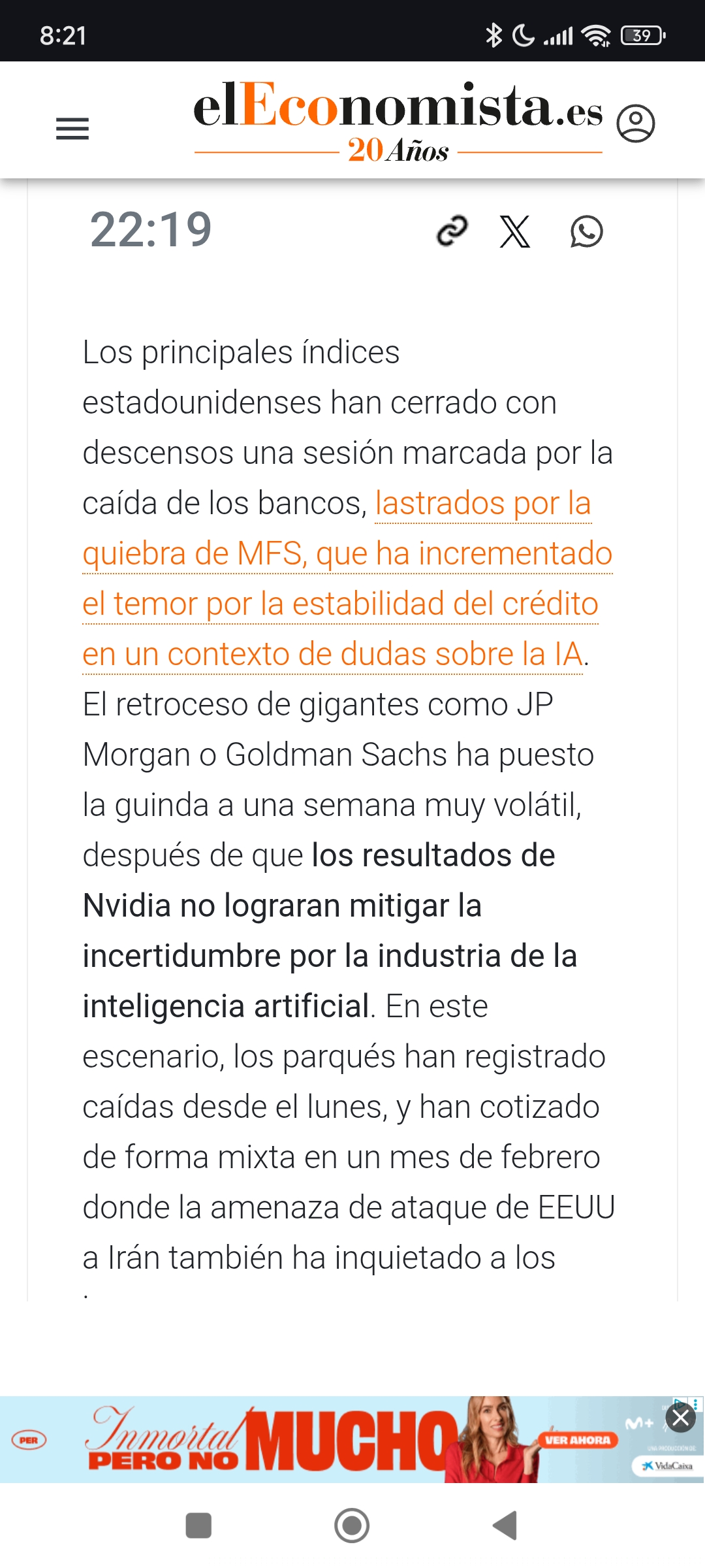 grafico de la accion IBEX 35