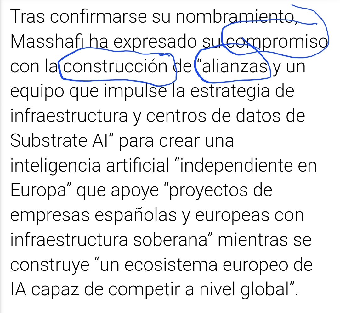 Importante este párrafo donde habla de su compromiso a construir alianzas.