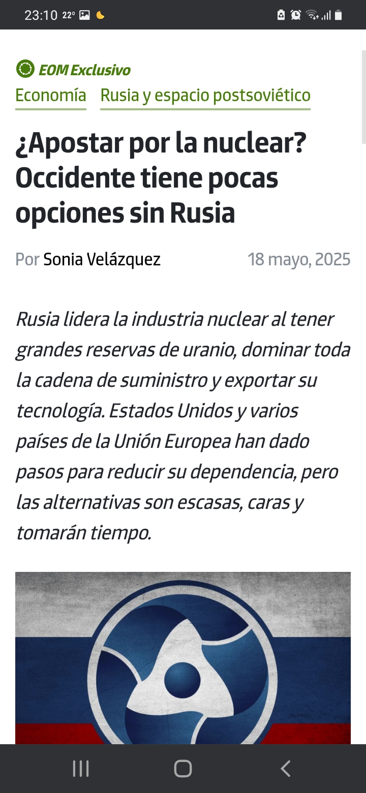Buenos días.
La UE necesita nuestro uranio...