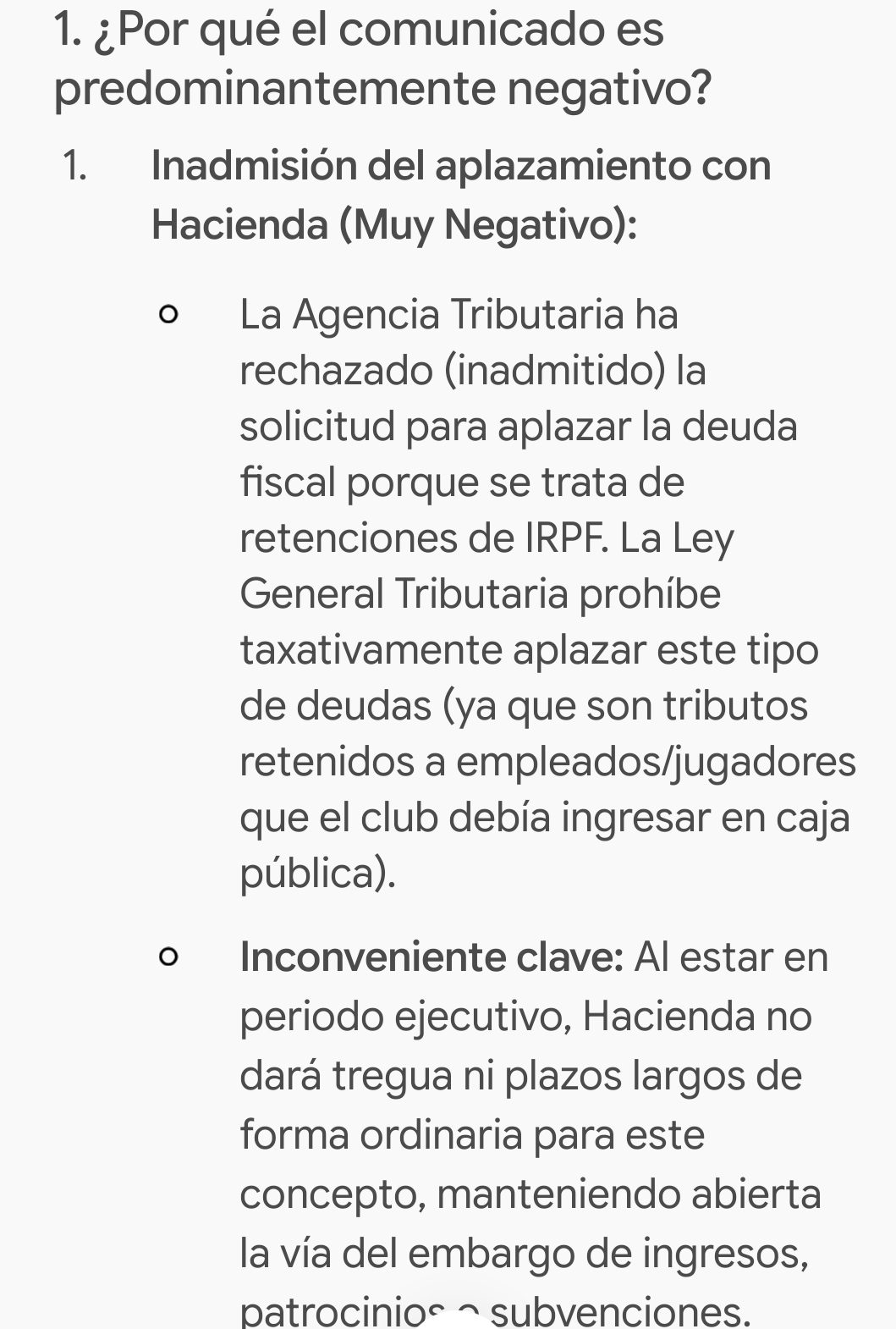 Esto me dice la IA (Gemini) del comunicado de hoy al cierre