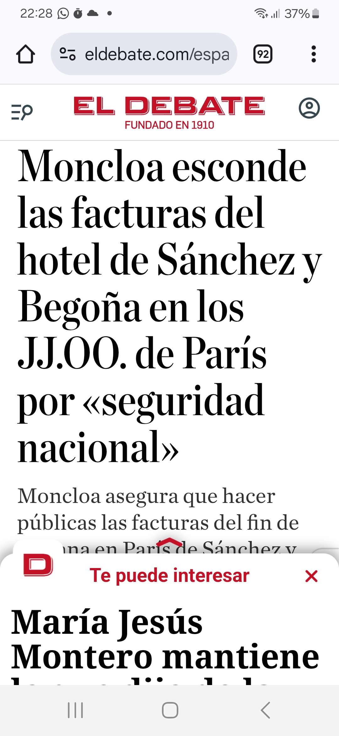 Casi 18000 euritos se gasto nuestro presidente, su mujercita y otros 8 más en los JJOO ee París en un fin de semana...Y no quieren decir en qué por "seguridad nacional"...Claro, debe ser que queda mal decir que bebió Möet Chandon.