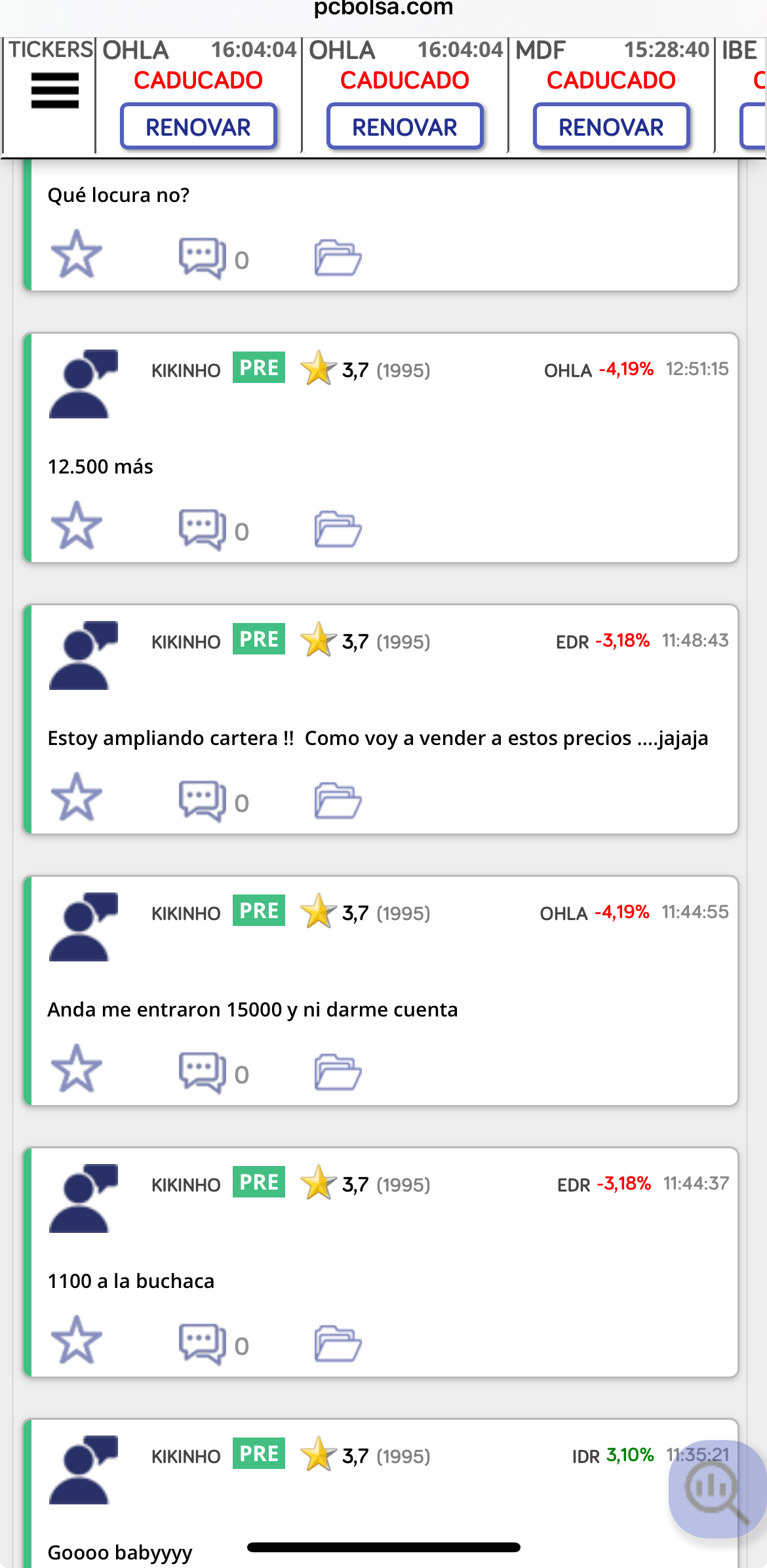 Qué casualidad pone lo mismo …….
Jajajajajajajjajajajajajajajajajajajajajaja !!!
15000 y 12.500 ! Y las 1100 de edreams … y algunos todavía me dicen que miento …y no se que más tonterías jajaja ! Y yo venga a darle en toda la cara de bobos