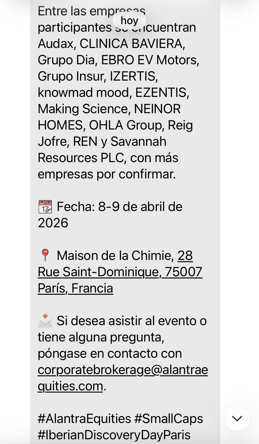 grafico de la accion Grupo Ezentis