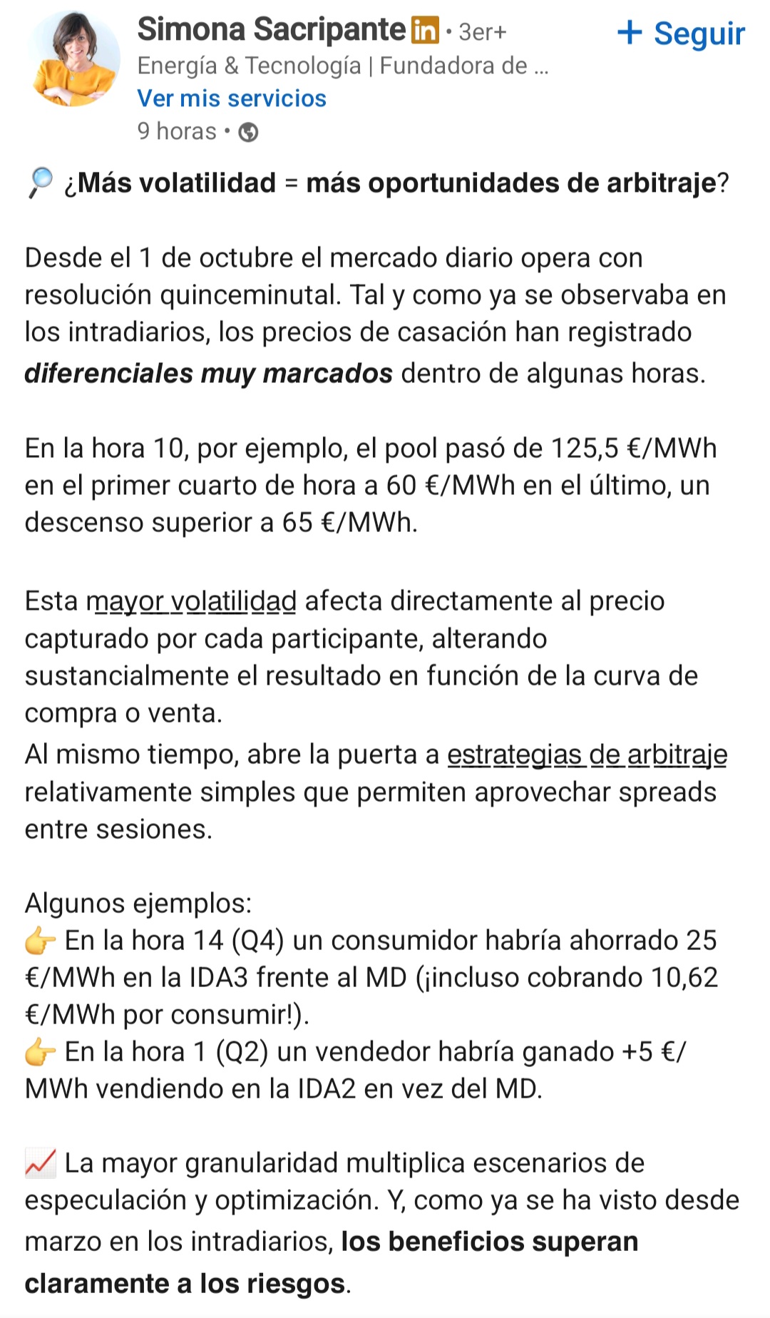 Llevamos dos días con el nuevo sistema cuartohorario y el mercado ya sabe que el incremento de oportunidades para el arbitraje es ya, una realidad.