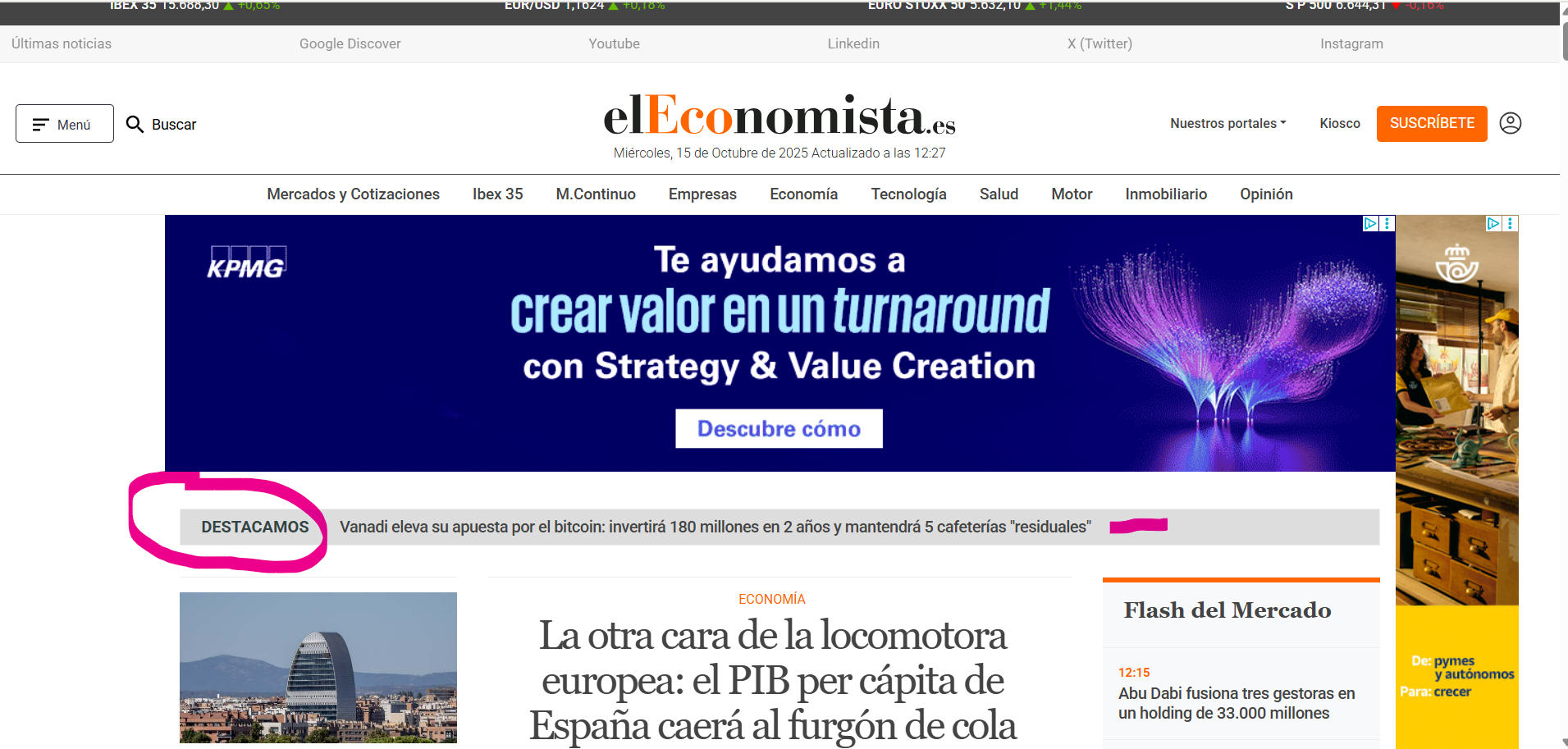 como noticia destacada ejeejej mola...