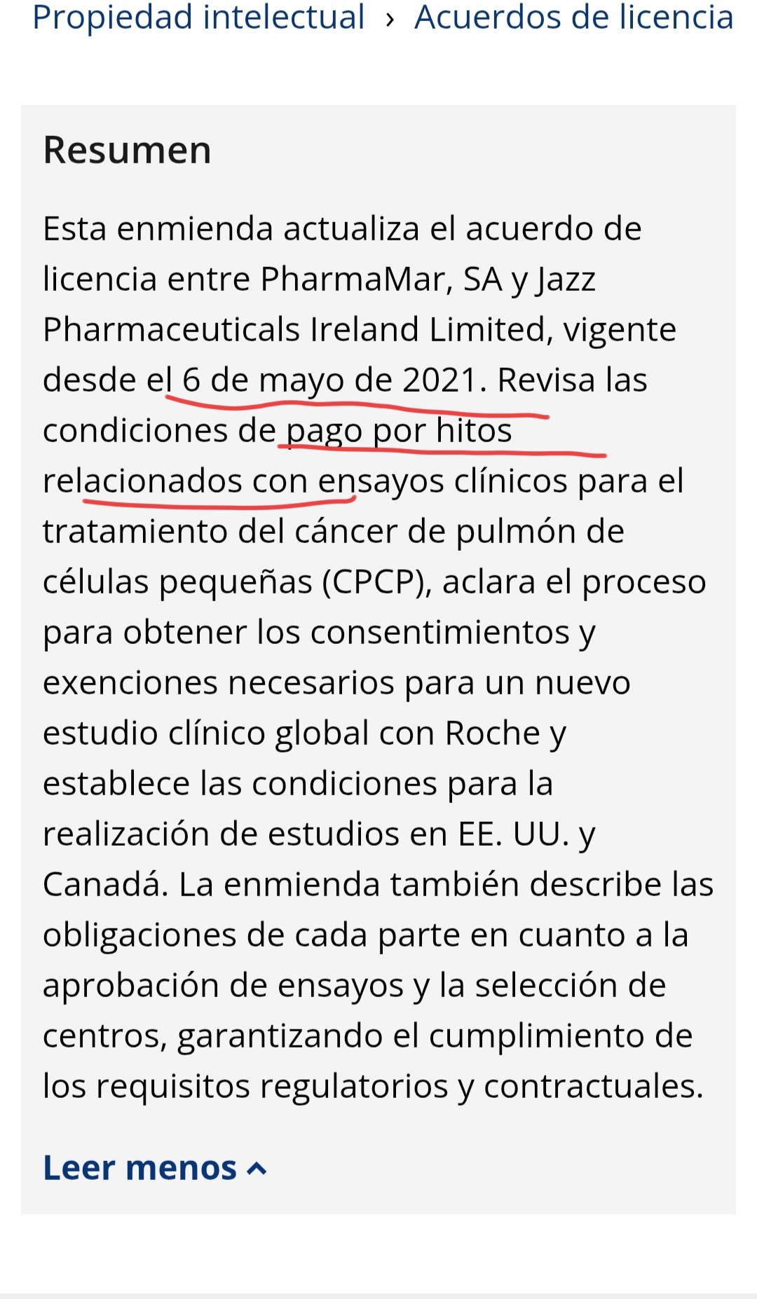 En ésta enmienda de mayo del 2021 se retocó el tema del hito ..
Entre otras cosas
Lo hay!