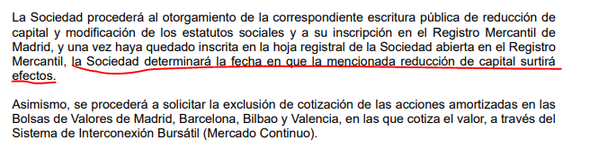 Aquí tiene MY Sacado de la publicación en la CNMV
