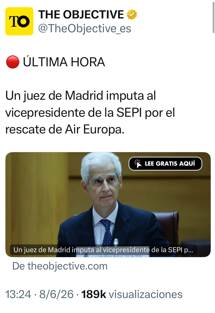 Esperemos que la UCO investigue a fondo el rescate de DF por la SEPI. Más de uno va a salir imputado y bien…