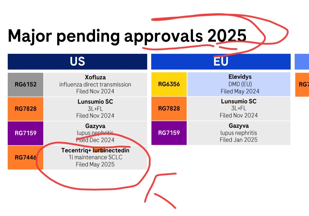 ACTUALIZACIONES DE ROCHE
En resultados semestrales )
Aprobaciones pendientes IMPORTANTES 2025
IMFORTE USA
Ya lo sabemos ...Roche actualizó las SLIDES donde está ImForte , varias