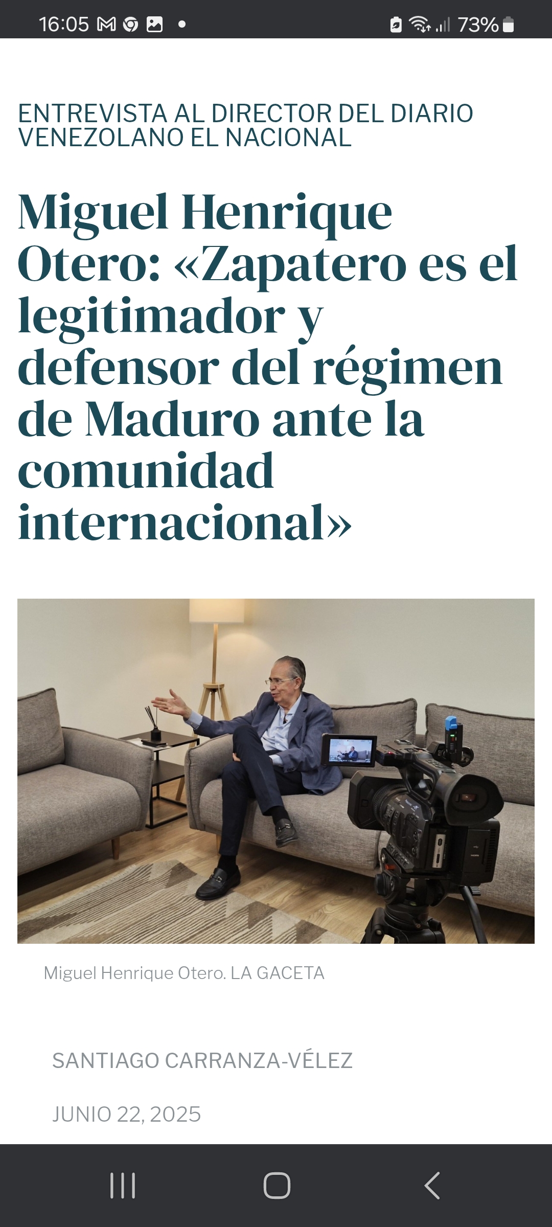 El hp de Zapatero se lleva una millonada al año por defender el régimen de Maduro. Éste si que puede terminar colgado, al tiempo,