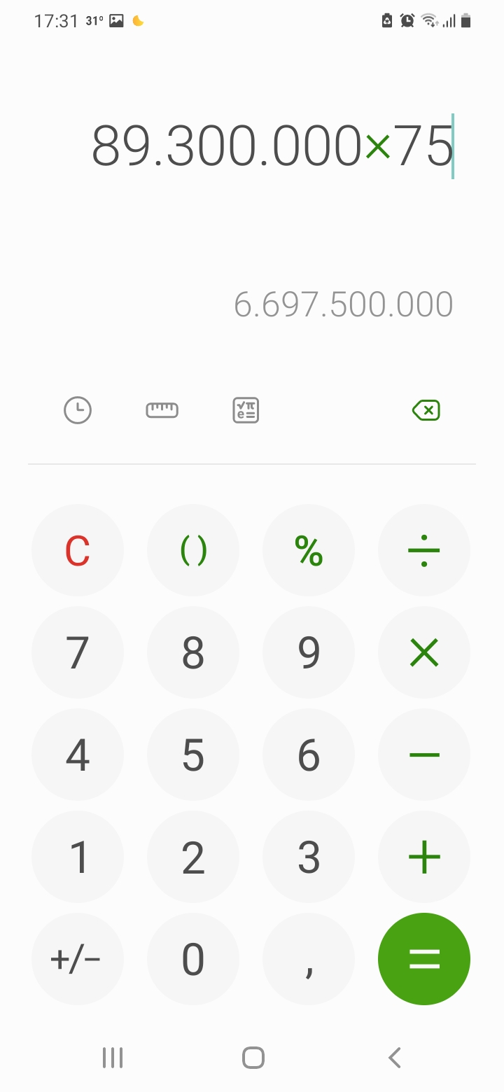 A ver, las cuentas: 83,9 millones de libras de uranio x 75 dólares...