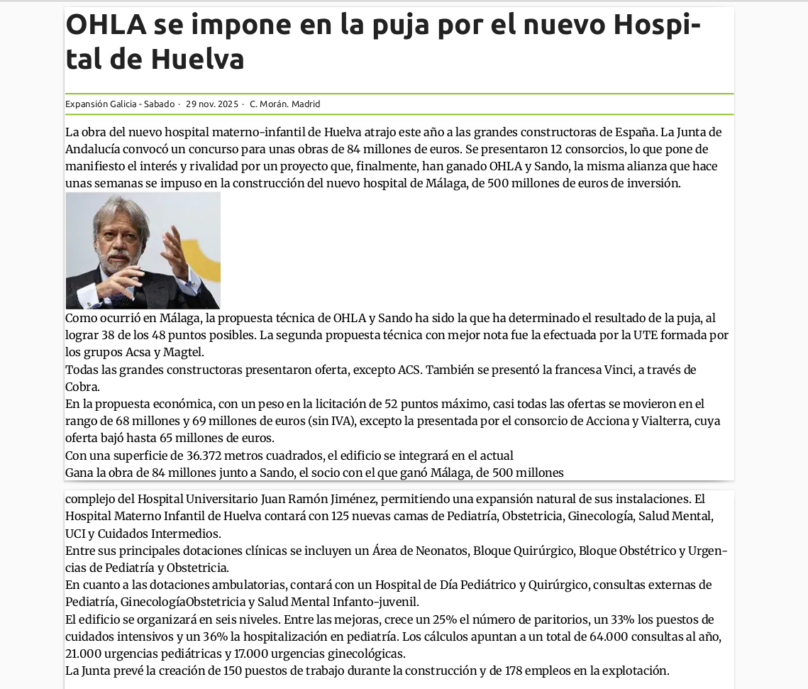 grafico de la accion OHL