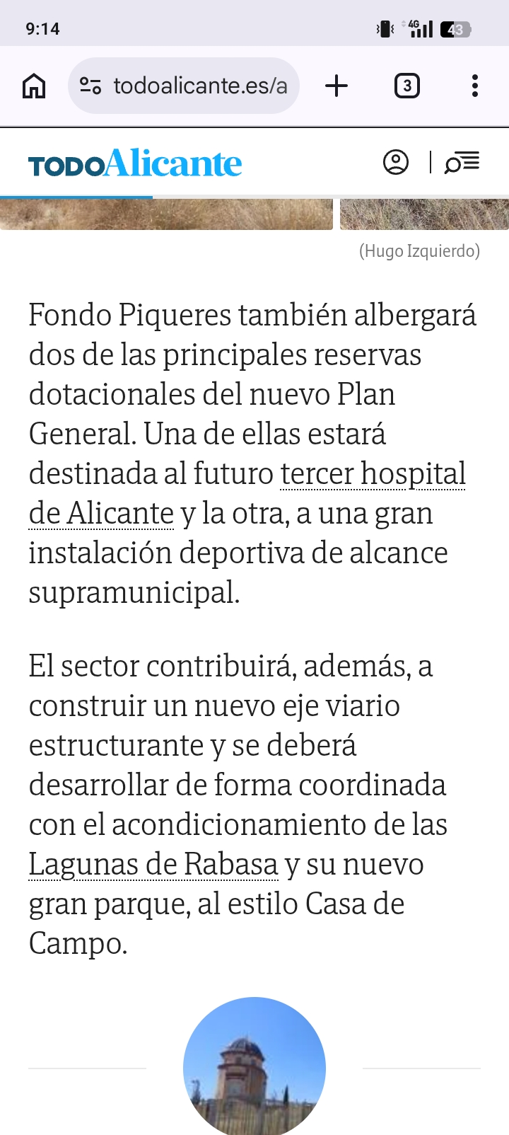 Aquí es donde está alicante park en el fondo piquetes, el más importante de todo