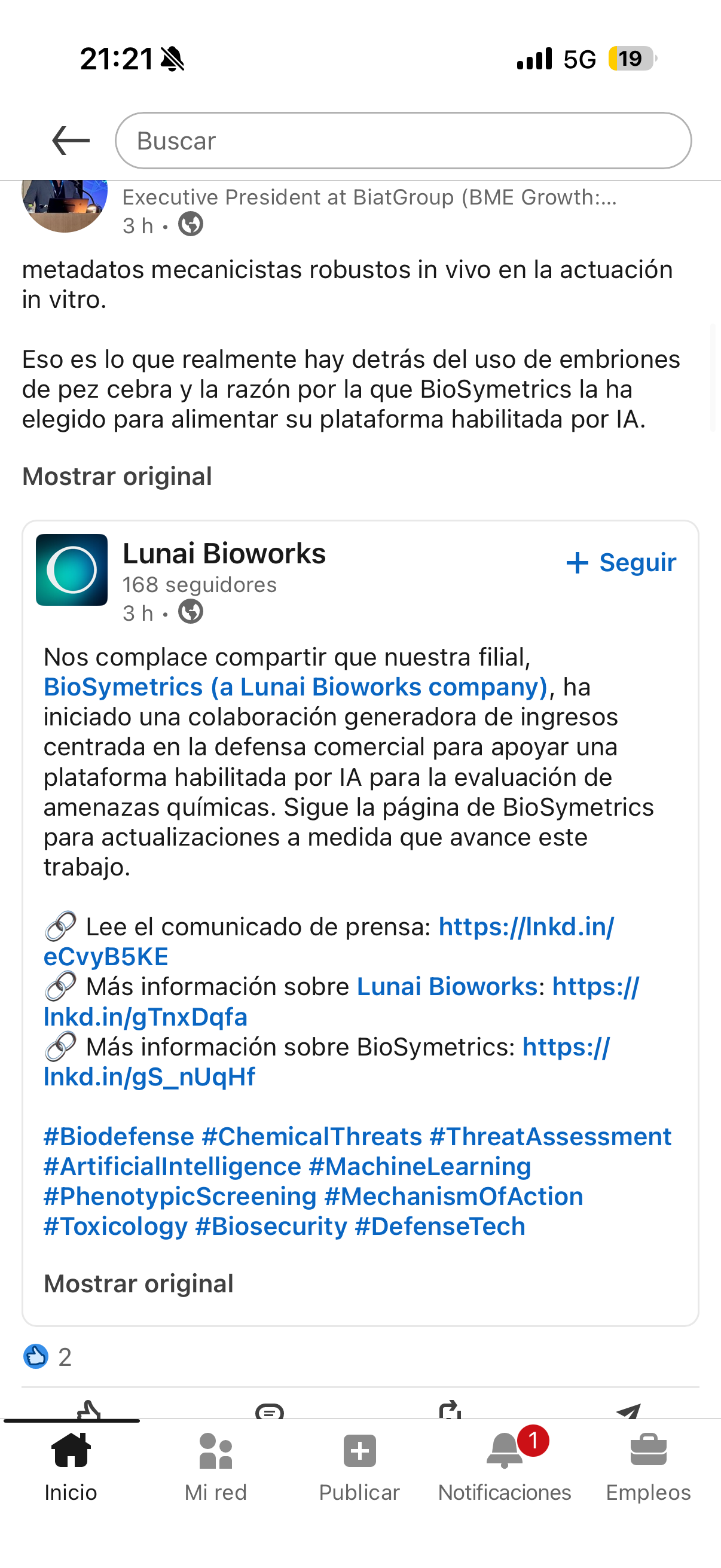 grafico de la accion BIOTECHNOLOGY ASSETS