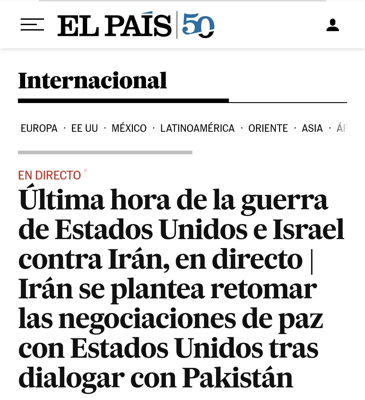 Irán está planteándose volver a participar en las conversaciones de paz con Estados Unidos, según ha afirmado un funcionario iraní este lunes.
Esta misma fuente ha afirmado que Pakistán, como mediador, está esforzándose para poner fin al bloqueo estadounidense y garantizar la participación de Irán en las negociaciones.
De la otra parte, el vicepresidente de Estados Unidos, J.D. Vance, y la delegación estadounidense están de camino a Pakistán y se espera que aterricen en Islamabad esta noche, hora local, según ha confirmado el presidente estadounidense, Donald Trump, al New York Post.