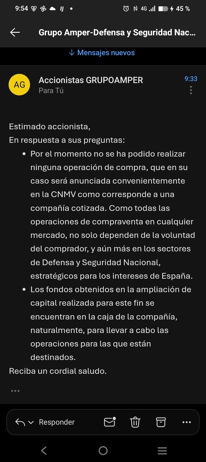Por fin me han respondido, después de insistir en numerosas ocasiones. Enrique ha mentido. No hay compra de empresas.