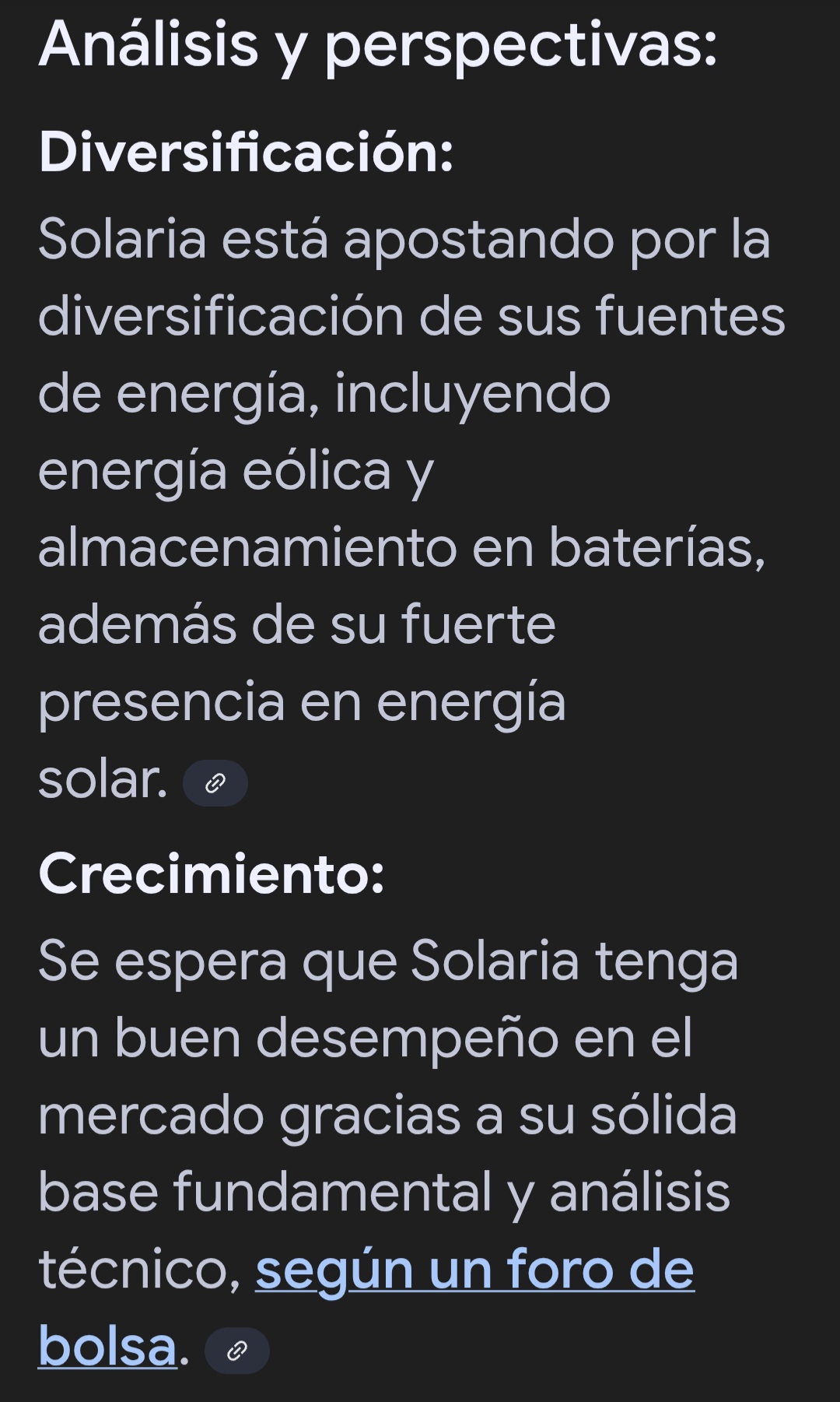 Perpestivas muy buenas para Solária.