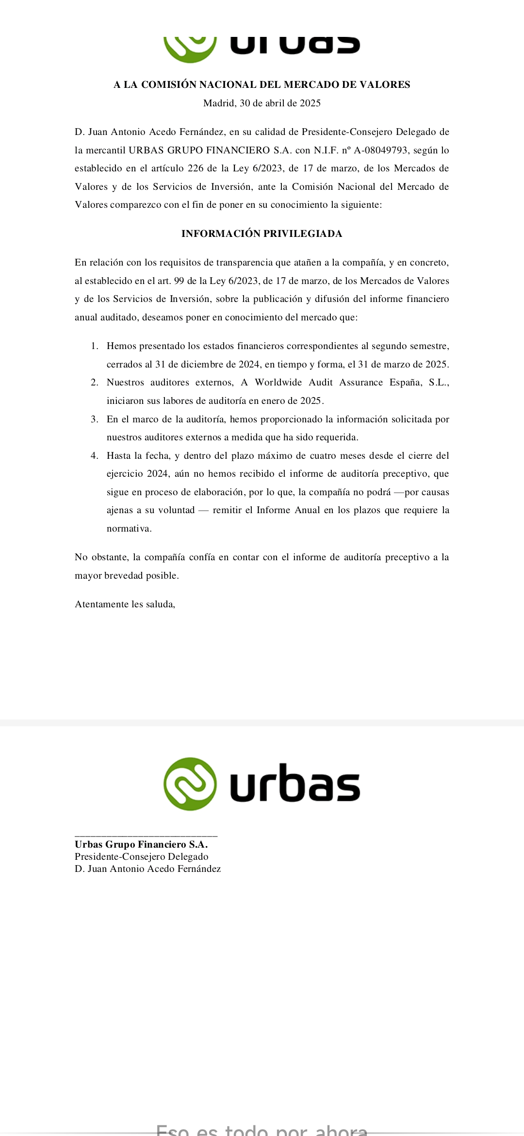 Urbas no ha tardado ni 15 min en contestar...buah que conchabimos.cmnv urbas etc..estamos en manos de.rateros