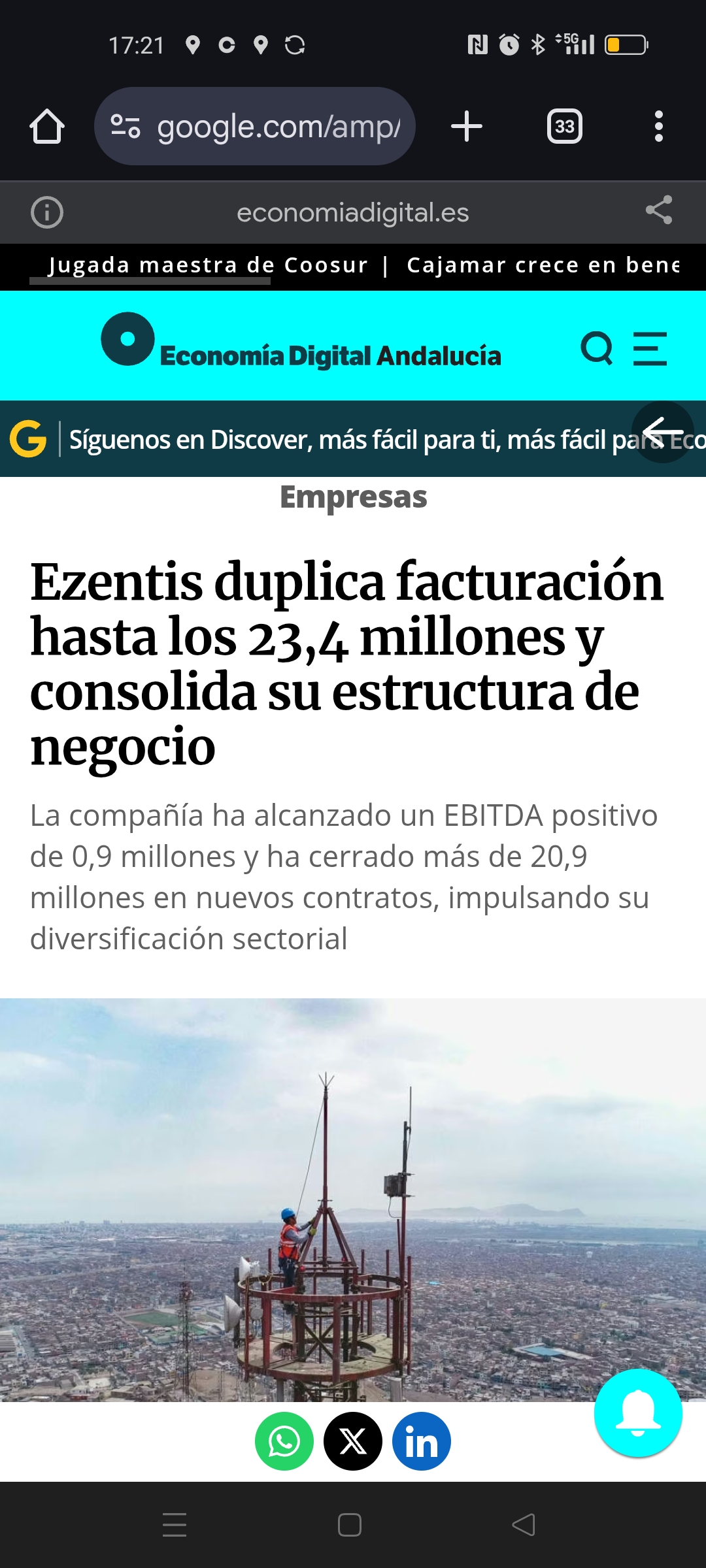 grafico de la accion Grupo Ezentis
