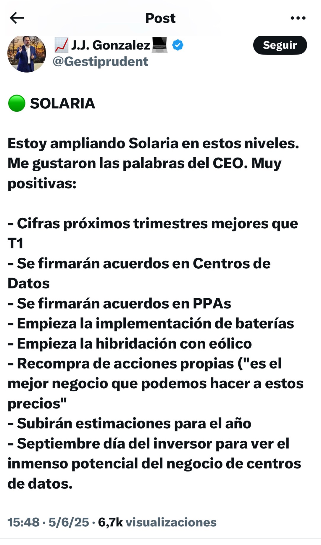 Este post de asesor de fondos está muy bien porque resume la conferencia del CEO