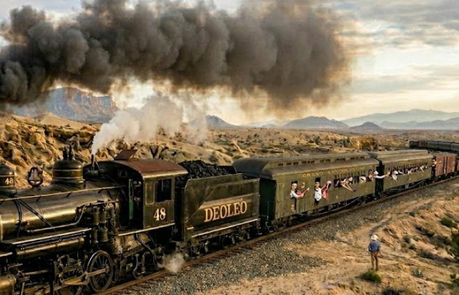 Venga un poco de alegria .....Ese tren en el que vaís todos ahora cruzando el desierto...pero ya llegaran los días de pasar por las tierras fertiles...Mecaguennn Rosss...! <span class="Emo12"> </span>
