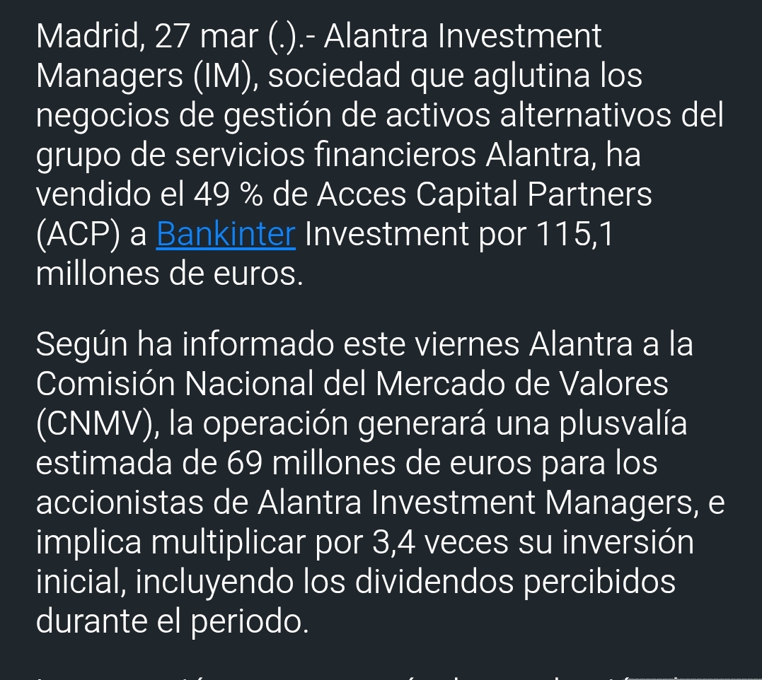 grafico de la accion Alantra