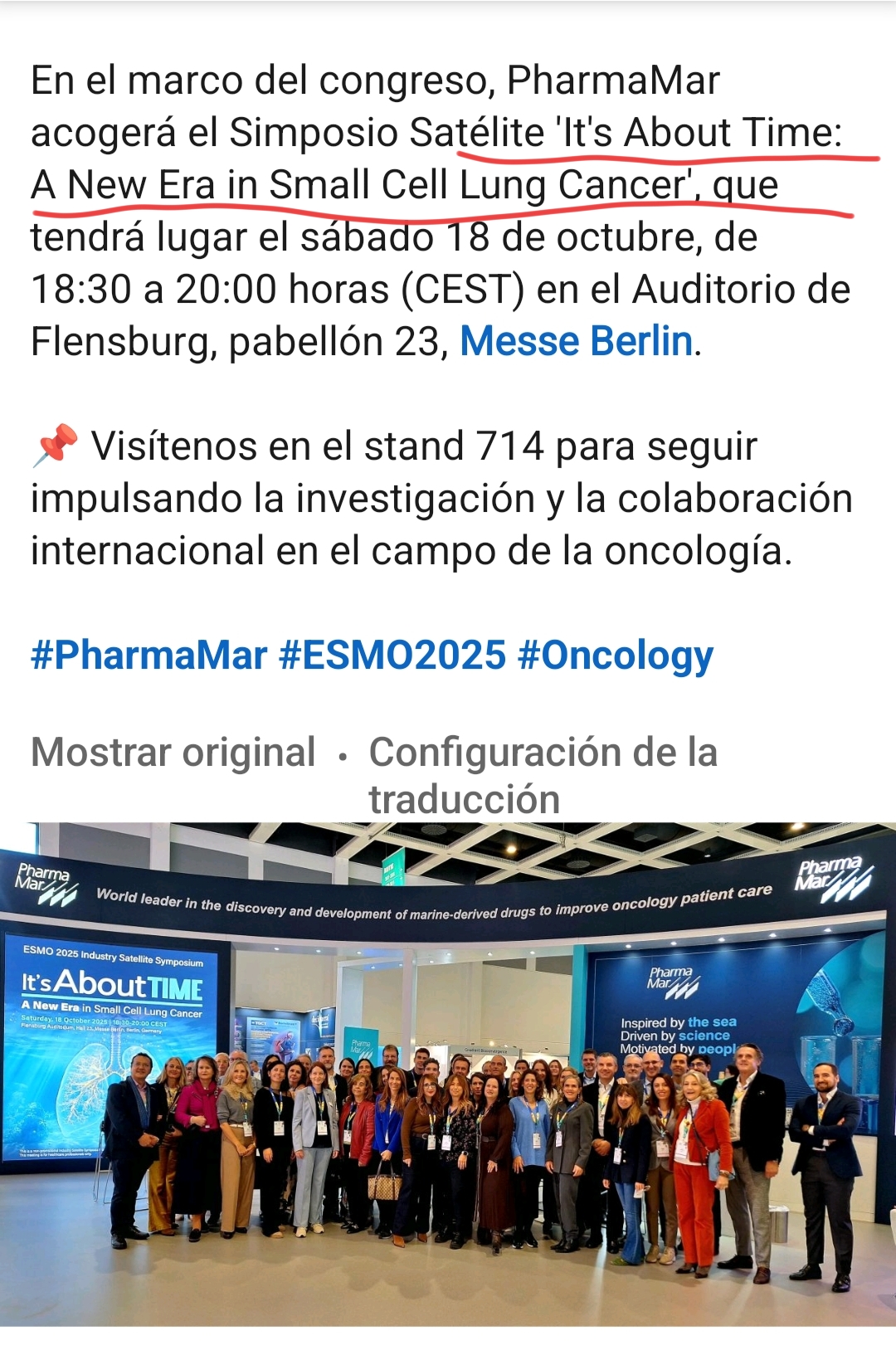El stand muy chulo!! Y muchos de PHM por allí ..
It"s About Time: A New Era in Small Cell Lung Cancer