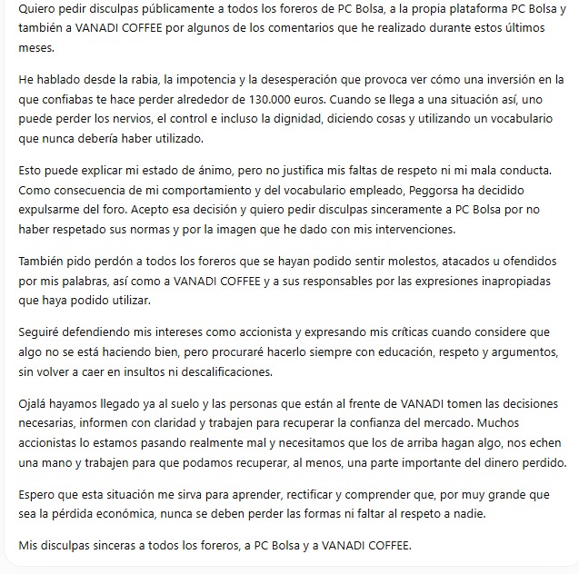 Me ha pedido Alfonso que si podía subir sus disculpas, todos podemos equivocarnos, ánimo
