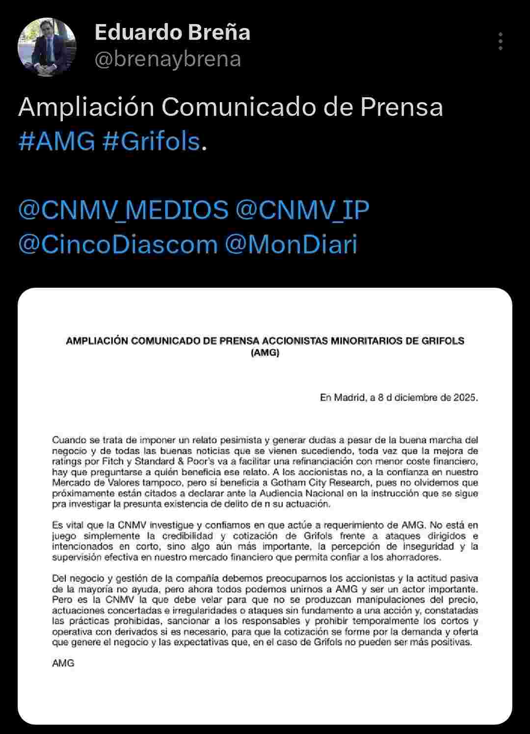 grafico de la accion Grifols A