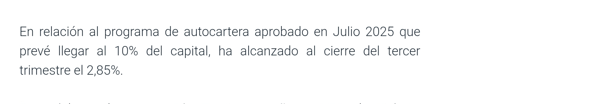 Sobre autocartera, de la página de Solaria
