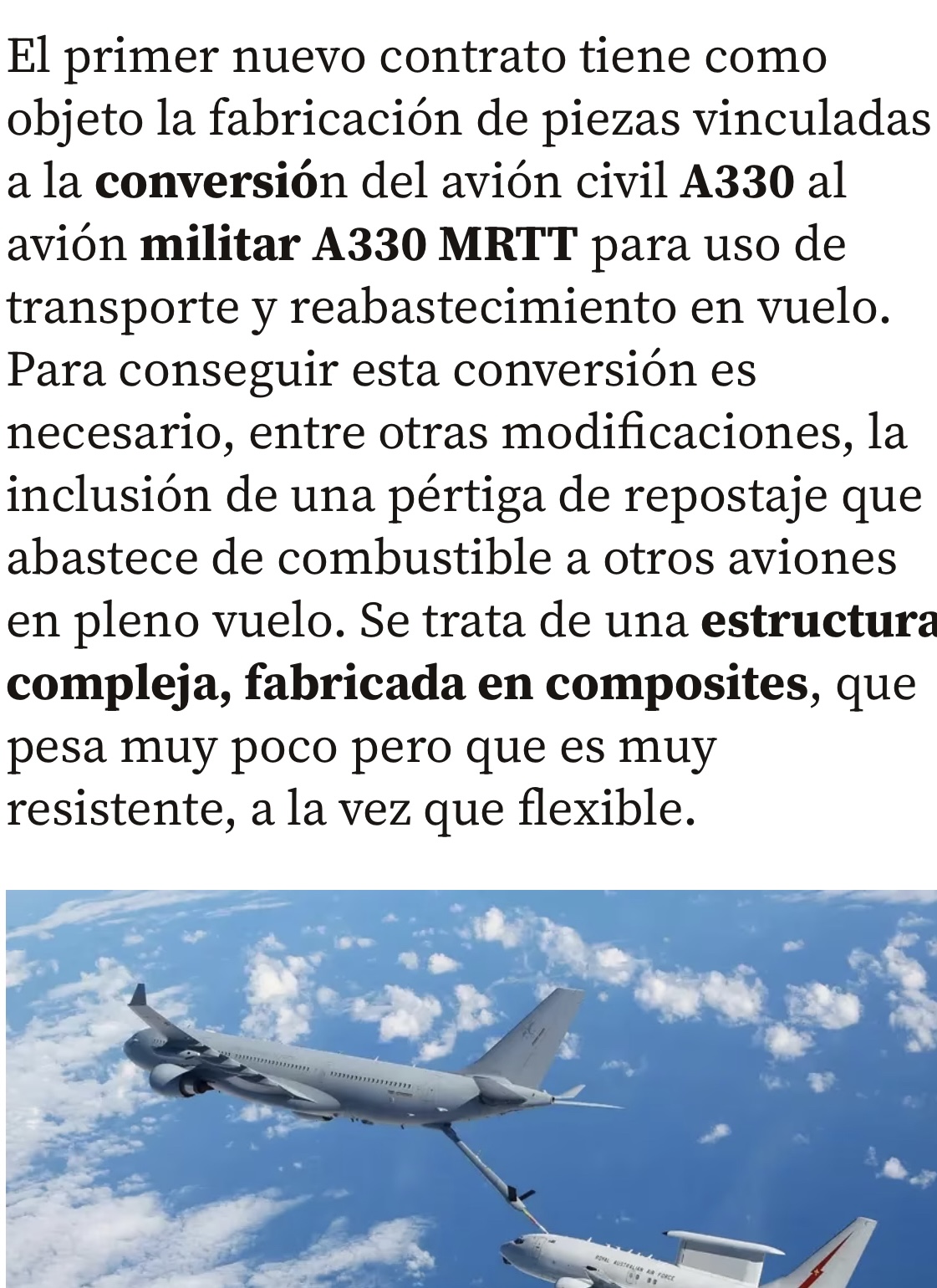 Los contratos van ligados a la vida útil de cada avión que de media son 25 años…