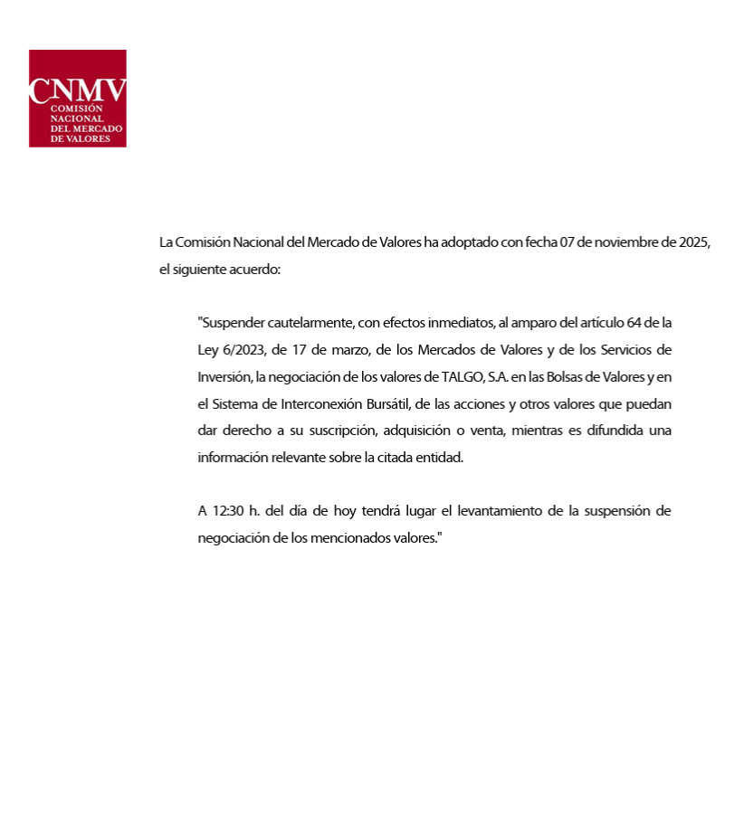 TALGO
OJO al tema que se suspende la negociacion