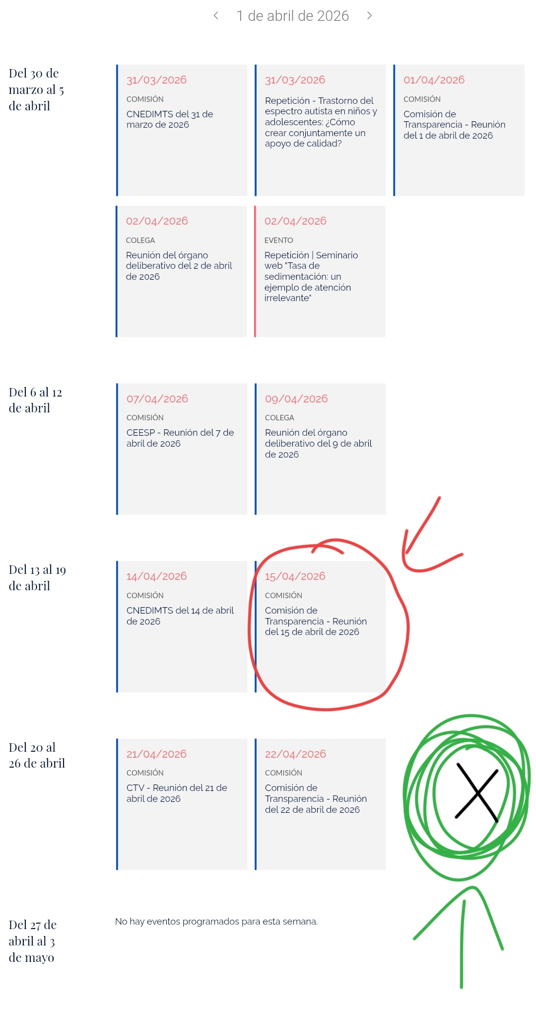 PARA NUESTRO CASO LURBI
lo ROJO que fue lo de hoy ...fue publicado en la agenda el día 8 , la semana pasada , y así tb te lo dice el enlace si entras ..te dice cuando fue publicado ahí en ese sitio !!
Lo VERDE ..es lo del colegio deliberativo , lo veremos "puesto ahí" el VIERNES 24 de abril ( con el acta del 23 de abril )( de momento no se pone nada ) se pone directamente ese día !
Eso será así ..si se cumplen los paralelismos con otros medicamentos tipo nuestro caso...casi siempre es así