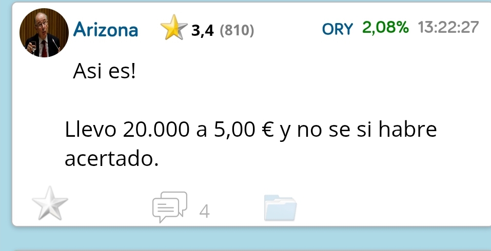 Arizona de momento ADZ en 4,67
Esto significa que pierdes casi 7mil€
Tira pa"lla tonto