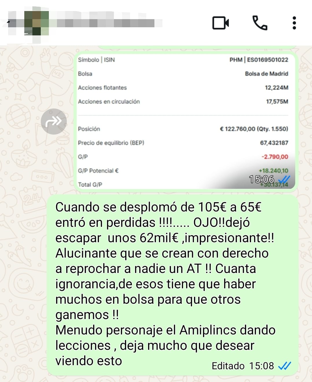 . Conversación por wasap de un buen amigo vuestro!!!