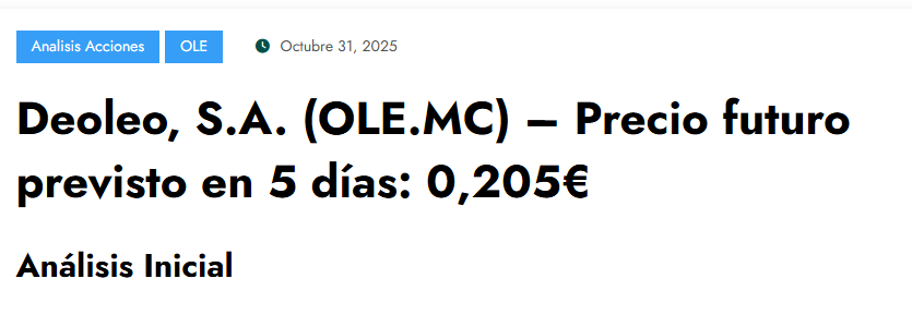 grafico de la accion Deoleo
