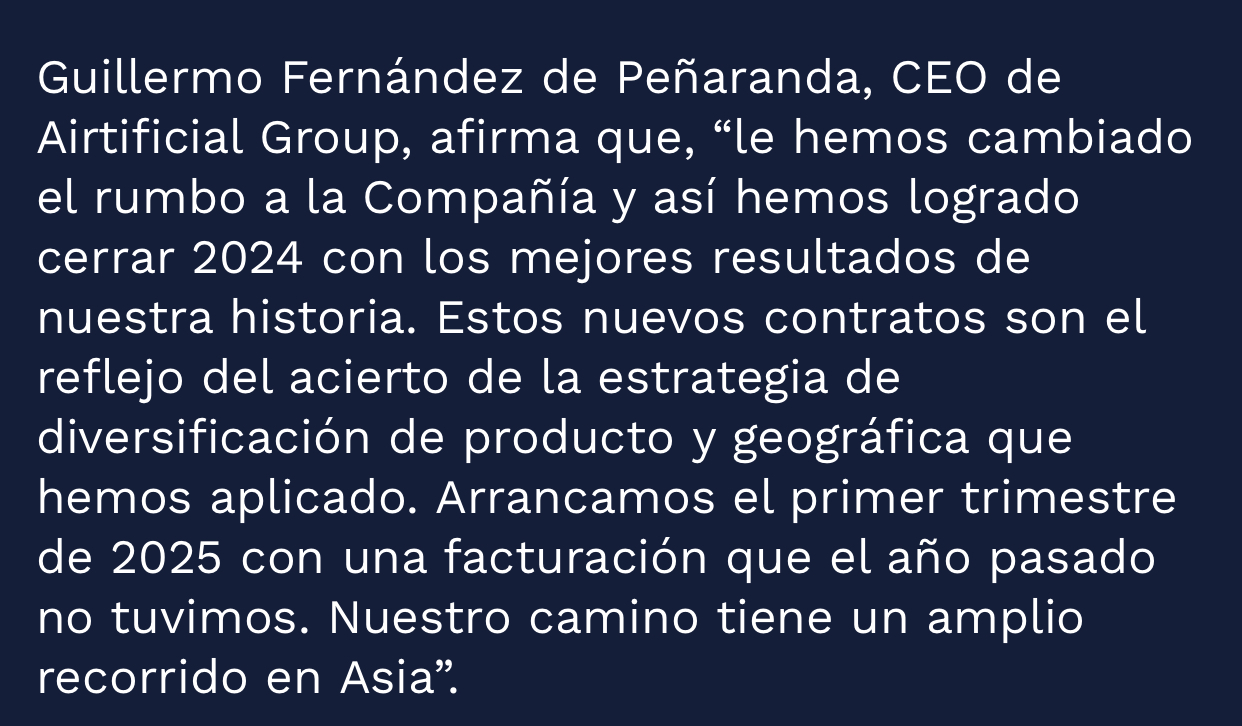 Le han cambiado el rumbo a la empresa dicen …
Y la acción para cuando?
Aunque ya habéis visto que con lo de la India no os engañé y se está cumpliendo…
Pero por algún motivo la acción la volvieron a esconder
Estos guardan secretos.. <span class="Emo3"> </span>
Creo que el asunto es el sector aeroespacial y de defensa por lo que ya expliqué aquí
Hasta lueguito