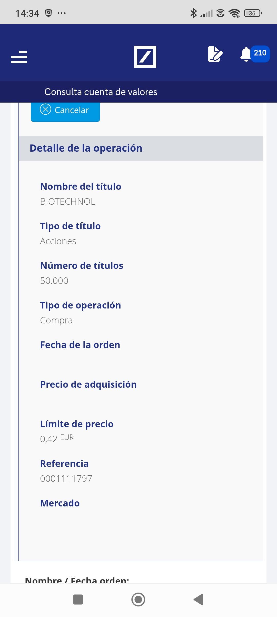 Está es la del alza