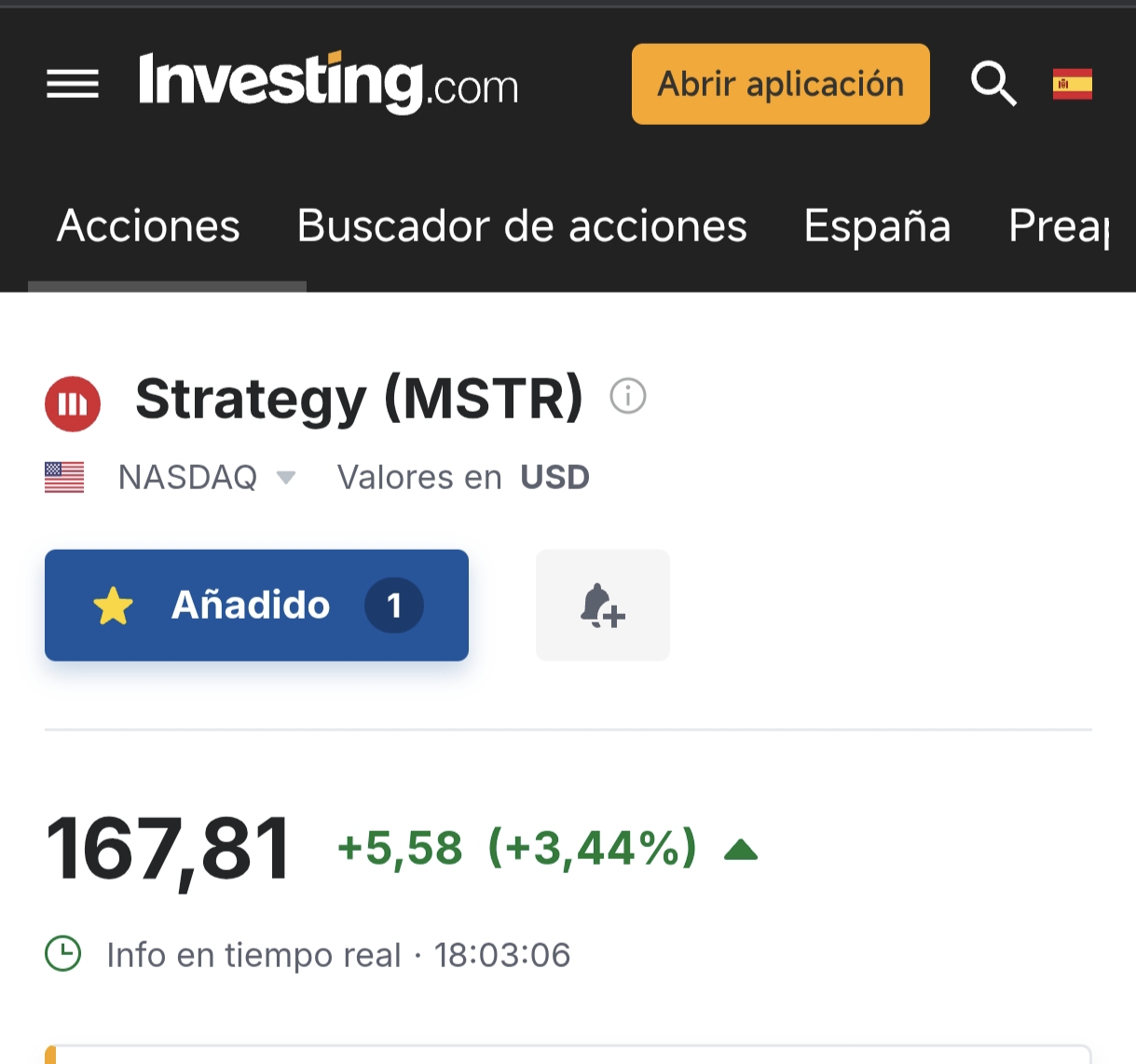 Todas las CRIPTOS subiendo...
Strategy, LA REINA, disparada...