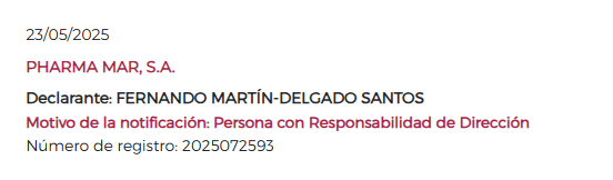 Pues nada Otro consejero que Envía a la CNMV Notificación de compra de Acciones
Este ha comprado 1.228 en varios días.
Pues la verdad esto que está pasando se ha prodigado poco y entiendo que estos están informados de lo que pasa.
Tontos no deben de ser. Vamos digo yo ;o)))