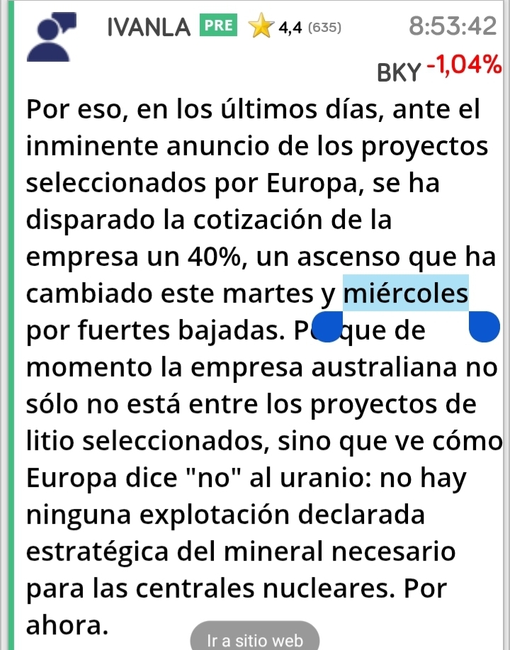 IVANLA, lo dicho ahí no es correcto ayer miércoles subimos más de un 15%...