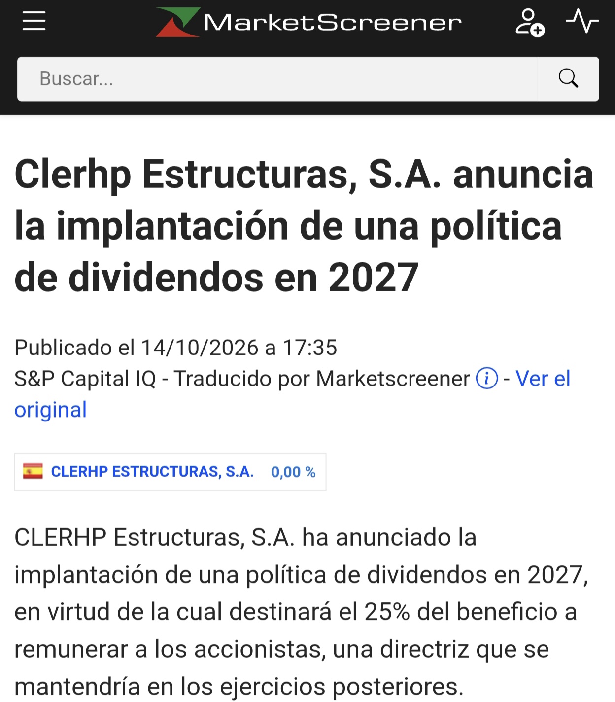 Buena difusión en esta página internacional