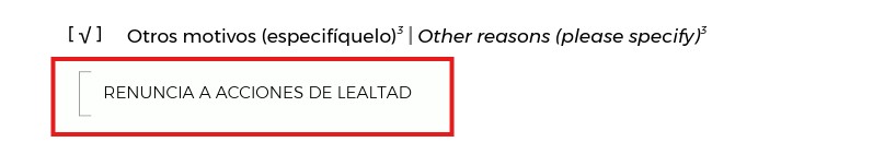 Rectifico mi error.
Renuncia a sus derechos de acciones de lealtad