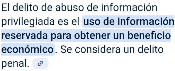 Si nos pasaran esa información sería un delito...