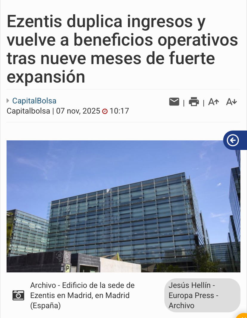 grafico de la accion Grupo Ezentis