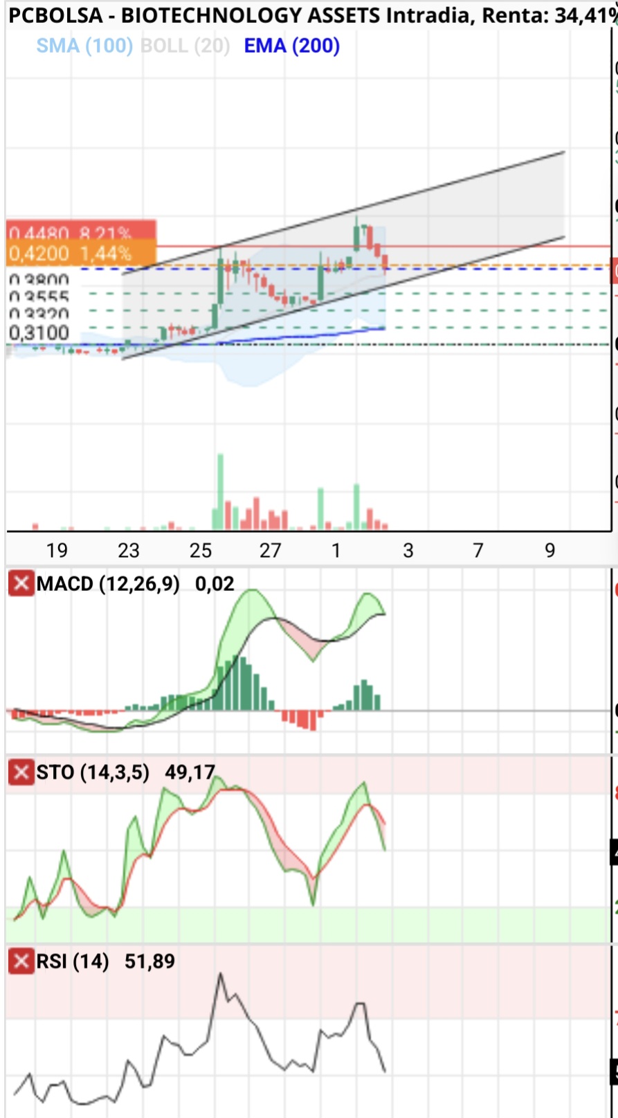 grafico de la accion BIOTECHNOLOGY ASSETS