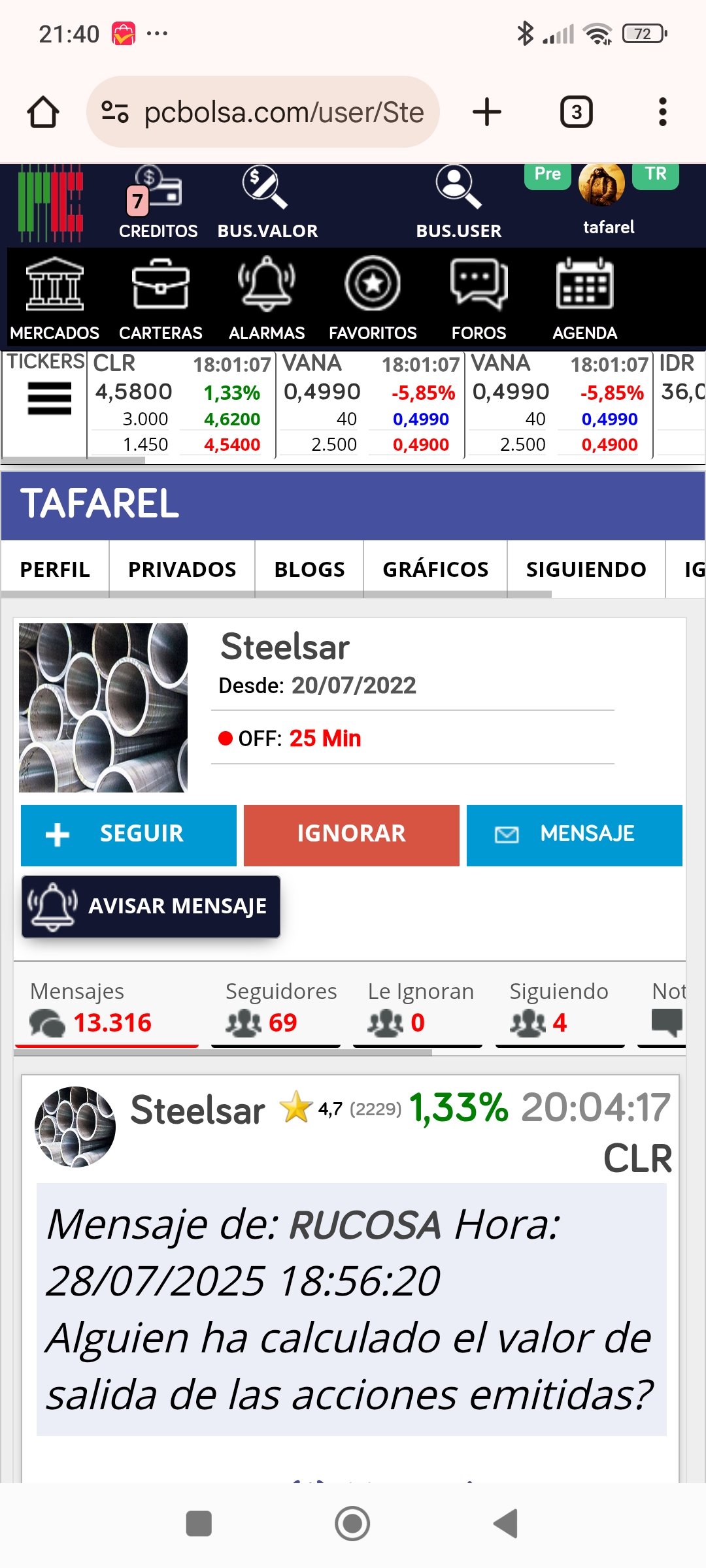 Os pongo en tesitura con este forero, abrió nick esa fecha , su primer mensaje fue ir comprando tubos que estoy va a subir mucho....y acerto